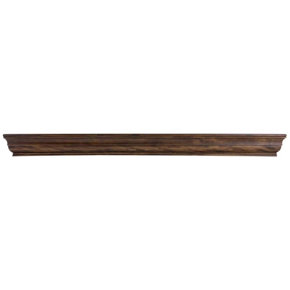 60 In. Dark Chocolate Shaker Mantel Shelf 1 60 In. Dark Chocolate Shaker Mantel Shelf