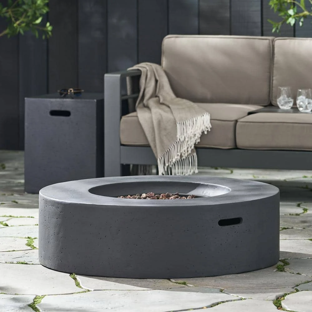 Aidan 39 In. X 11.5 In. Circular Outdoor Patio Gas Fire Pit Table With Tank Holder 1 Aidan 39 In. X 11.5 In. Circular Outdoor Patio Gas Fire Pit Table With Tank Holder