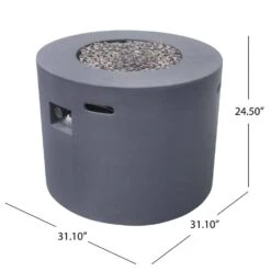 31.1 In. W X 24.5 In. H Round Metal Propane Burning Outdoor Fire Pit In Dark Grey 14 31.1 In. W X 24.5 In. H Round Metal Propane Burning Outdoor Fire Pit In Dark Grey -Fire Place Store dark grey staykiwi gas fire pits skbcfp23dg 76 1000