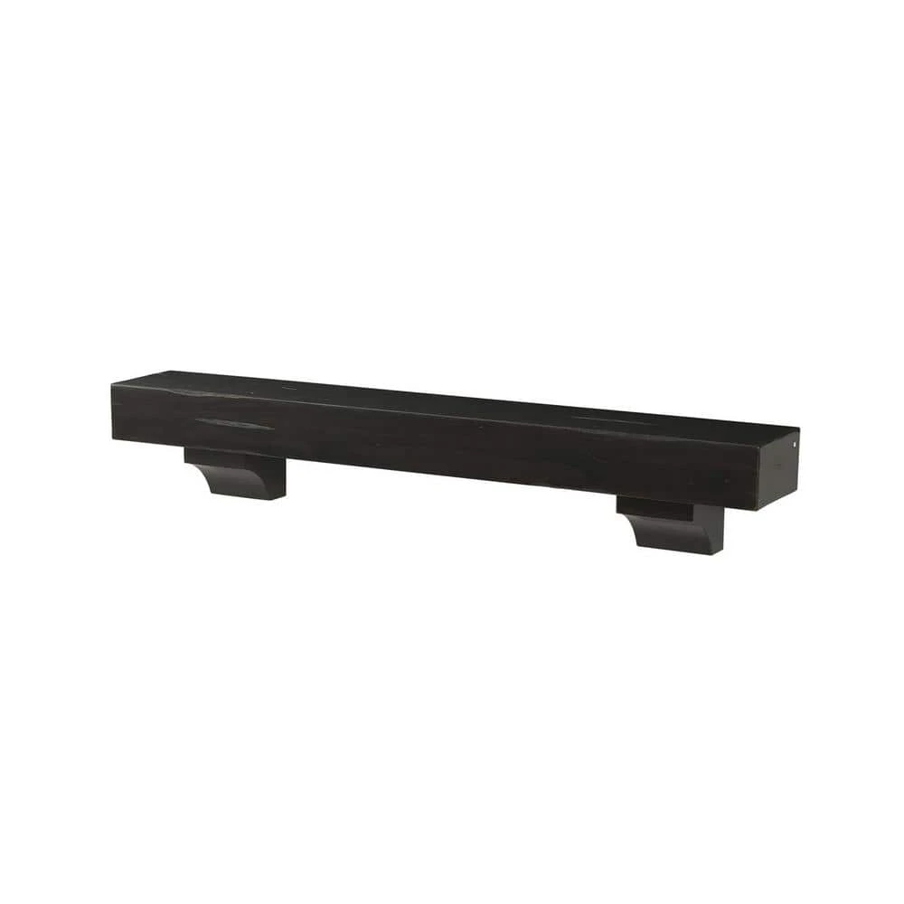 5 Ft. Dark Roast Distressed Cap-Shelf Mantel 5 5 Ft. Dark Roast Distressed Cap-Shelf Mantel - Image 5