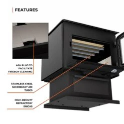 Escape 2100 Wood Stove On Pedestal 2,700 Sq. Ft. EPA Certified -Fire Place Store drolet wood stoves db03129 1f 1000