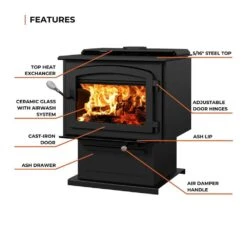 Escape 2100 Wood Stove On Pedestal 2,700 Sq. Ft. EPA Certified -Fire Place Store drolet wood stoves db03129 4f 1000