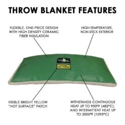 UniVest Throw Blanket High Temperature 24 In. L X 24 In. W X 1 In. H Insulation Wrap - R 0.48 -Fire Place Store duct insulation tb2424 1f 1000