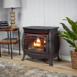 Dual Fuel Ventless Gas Stove - Model FDSR25, Matte Finish, Remote Control -Fire Place Store duluth forge freestanding gas stoves 170037 31 1000