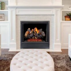 24 In. 55,000 BTU Vented Heartland Oak Natural Gas Fireplace Log Set With Remote Control Kit -Fire Place Store duluth forge vented gas fireplace logs 171020 31 1000