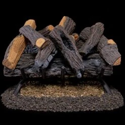 Vented Natural Gas Fireplace Log Set - 24 In., 55,000 BTU, Heartland Oak 11 Vented Natural Gas Fireplace Log Set - 24 In., 55,000 BTU, Heartland Oak -Fire Place Store duluth forge vented gas fireplace logs 210037 1f 1000