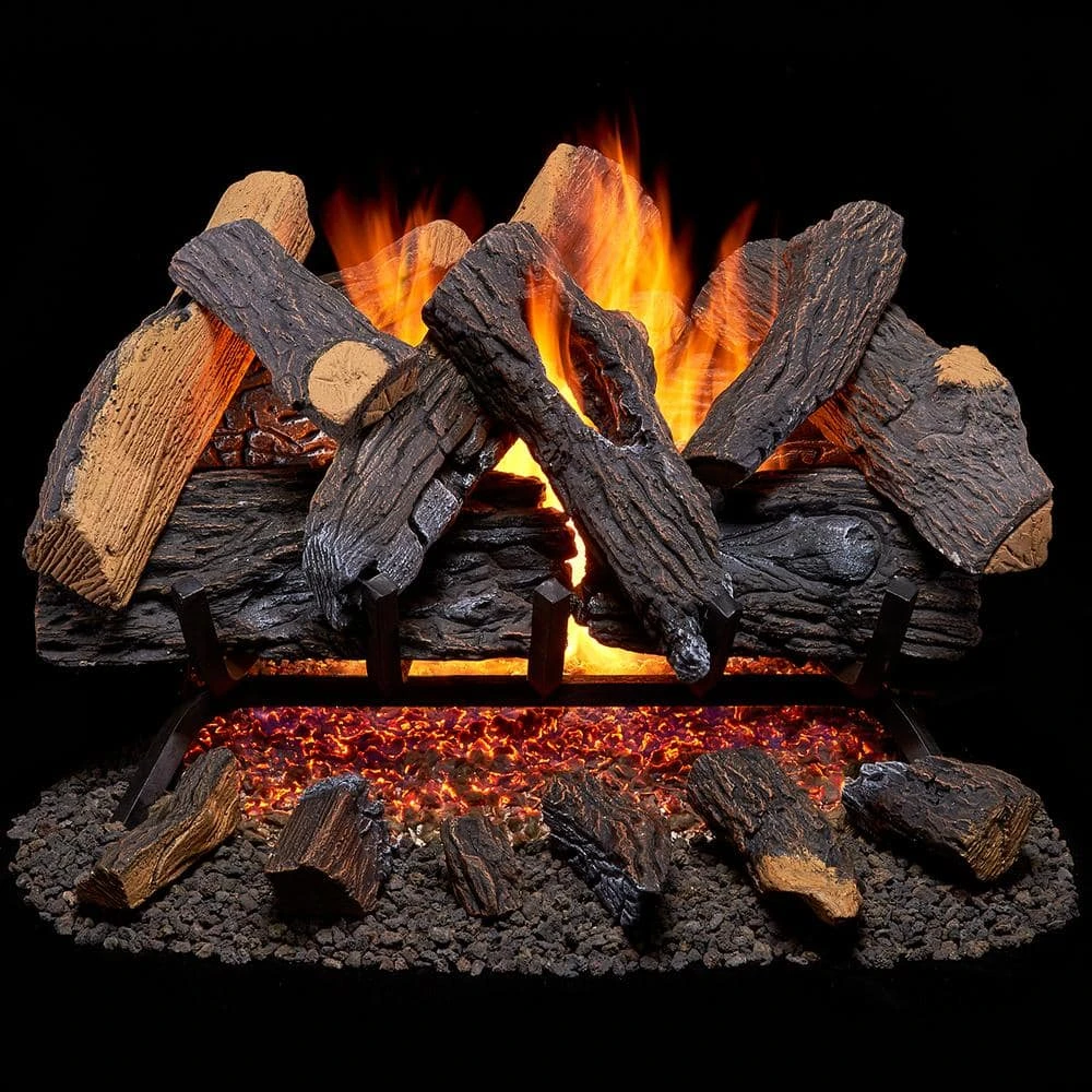 Vented Natural Gas Fireplace Log Set - 24 In., 55,000 BTU, Heartland Oak 1 Vented Natural Gas Fireplace Log Set - 24 In., 55,000 BTU, Heartland Oak
