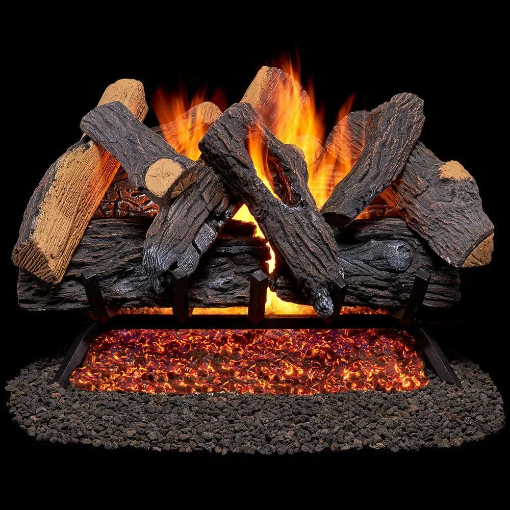 Vented Natural Gas Fireplace Log Set - 24 In., 55,000 BTU, Heartland Oak 2 Vented Natural Gas Fireplace Log Set - 24 In., 55,000 BTU, Heartland Oak - Image 2