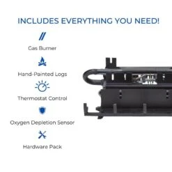 22 In. Winter Oak Vent-Free Dual Fuel Gas Fireplace Log Set, 32,000 BTU, Thermostat Control -Fire Place Store duluth forge ventless gas fireplace logs 170803 1f 1000