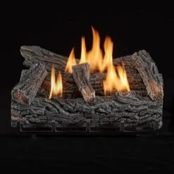 22 In. Winter Oak Vent-Free Dual Fuel Gas Fireplace Log Set, 32,000 BTU, Thermostat Control -Fire Place Store duluth forge ventless gas fireplace logs 170803 76 1000