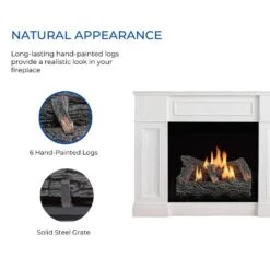 22 In. Winter Oak Vent-Free Dual Fuel Gas Fireplace Log Set, 32,000 BTU, Thermostat Control -Fire Place Store duluth forge ventless gas fireplace logs 170803 c3 1000