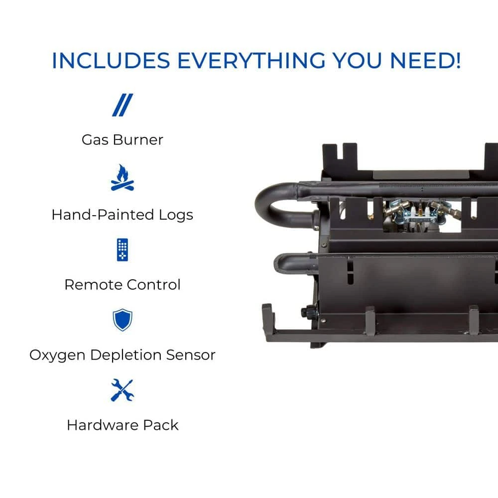 18 In. Stacked Red Oak Vent Free Indoor Propane Gas Log Set With Remote Thermostat Control And Fiber Logs 4 18 In. Stacked Red Oak Vent Free Indoor Propane Gas Log Set With Remote Thermostat Control And Fiber Logs - Image 4