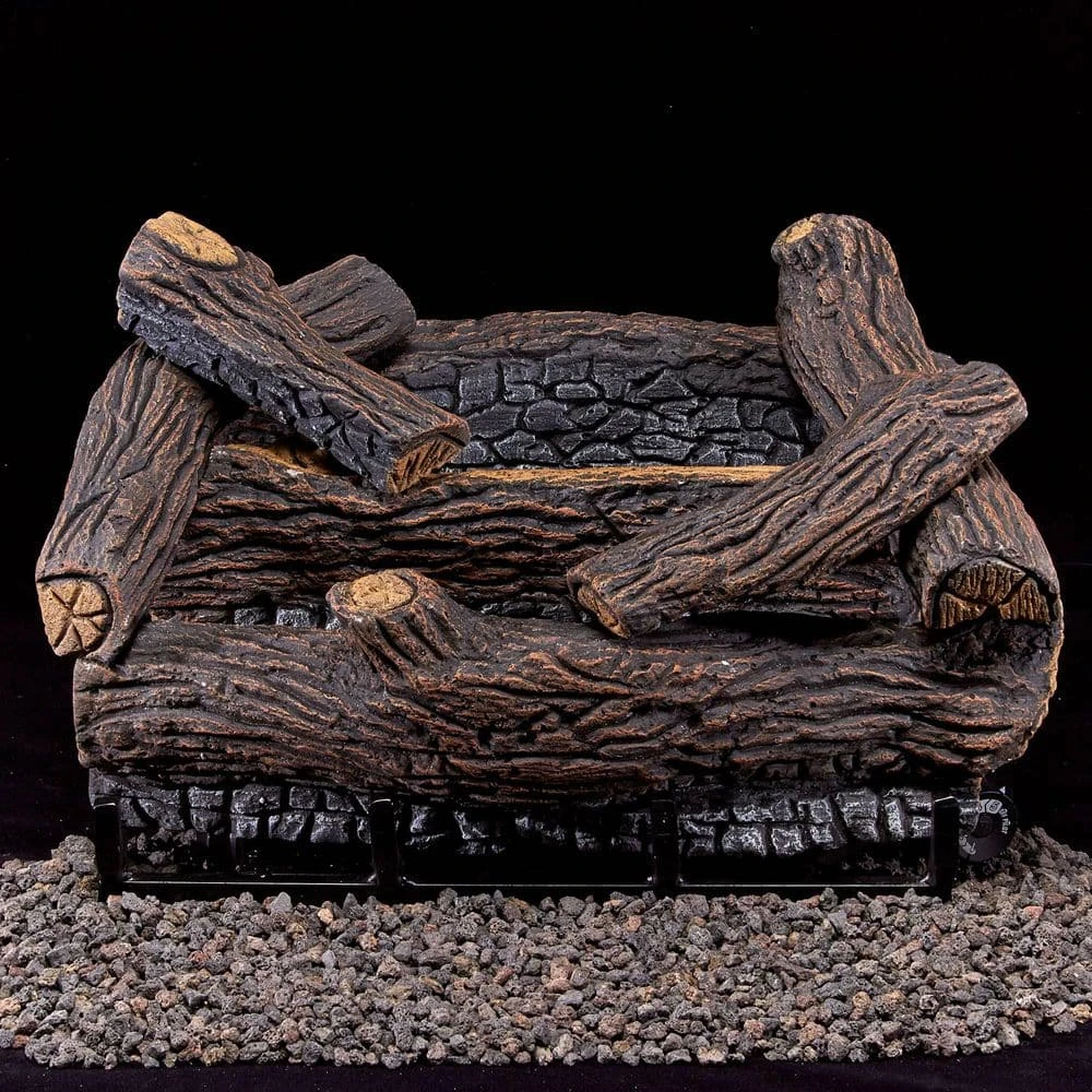 18 In. Stacked Red Oak Vent Free Indoor Propane Gas Log Set With Remote Thermostat Control And Fiber Logs 5 18 In. Stacked Red Oak Vent Free Indoor Propane Gas Log Set With Remote Thermostat Control And Fiber Logs - Image 5