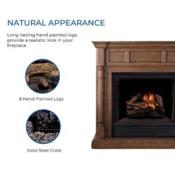 18 In. Split Red Oak Vent Free Indoor Propane Gas Log Set With Thermostat Control And Fiber Logs -Fire Place Store duluth forge ventless gas fireplace logs 171454 4f 1000