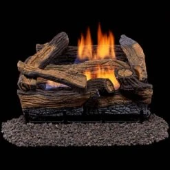18 In. Split Red Oak Vent Free Indoor Propane Gas Log Set With Thermostat Control And Fiber Logs -Fire Place Store duluth forge ventless gas fireplace logs 171454 76 1000