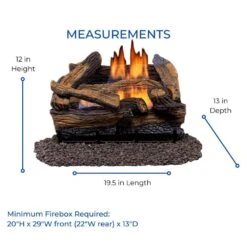 18 In. Split Red Oak Vent Free Indoor Propane Gas Log Set With Thermostat Control And Fiber Logs -Fire Place Store duluth forge ventless gas fireplace logs 171454 fa 1000