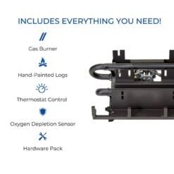 18 In. Stacked Red Oak Vent Free Indoor Natural Gas Log Set With Thermostat Control And Fiber Logs 12 18 In. Stacked Red Oak Vent Free Indoor Natural Gas Log Set With Thermostat Control And Fiber Logs -Fire Place Store duluth forge ventless gas fireplace logs 171457 44 1000