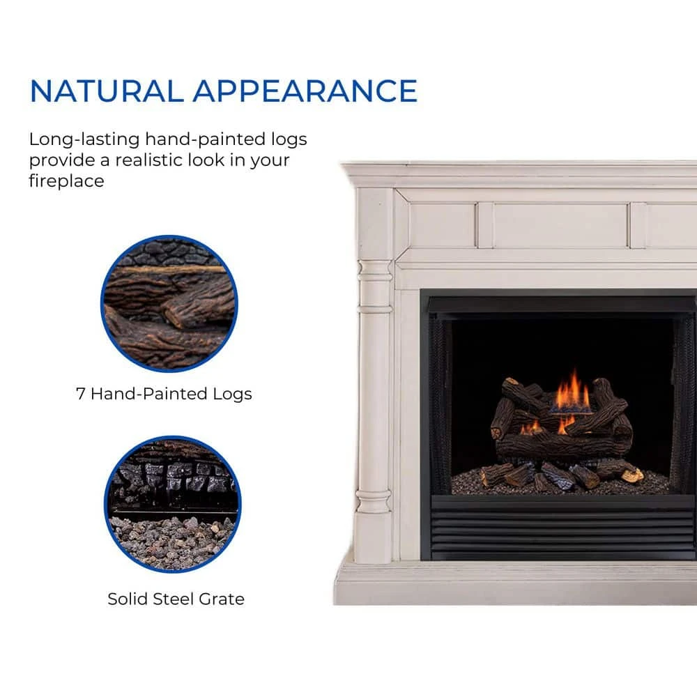 18 In. Stacked Red Oak Vent Free Indoor Natural Gas Log Set With Thermostat Control And Fiber Logs 3 18 In. Stacked Red Oak Vent Free Indoor Natural Gas Log Set With Thermostat Control And Fiber Logs - Image 3