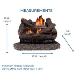 18 In. Stacked Red Oak Vent Free Indoor Natural Gas Log Set With Thermostat Control And Fiber Logs 13 18 In. Stacked Red Oak Vent Free Indoor Natural Gas Log Set With Thermostat Control And Fiber Logs -Fire Place Store duluth forge ventless gas fireplace logs 171457 fa 1000