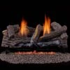 24 In Stacked Oak Vent Free Indoor Propane Gas Log Set With Thermostat Control And Fiber Logs