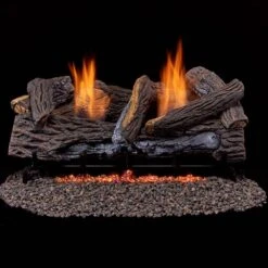 Ventless Dual Fuel Gas Log Set - 24 In. Berkshire Stacked Oak - Remote Control 19 Ventless Dual Fuel Gas Log Set - 24 In. Berkshire Stacked Oak - Remote Control -Fire Place Store duluth forge ventless gas fireplace logs 210050 c3 1000