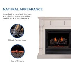 Ventless Dual Fuel Gas Log Set - 24 In. Berkshire Stacked Oak - Remote Control 25 Ventless Dual Fuel Gas Log Set - 24 In. Berkshire Stacked Oak - Remote Control -Fire Place Store duluth forge ventless gas fireplace logs 210050 d4 1000