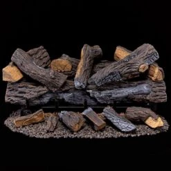 Ventless Dual Fuel Gas Log Set - 30 In. Berkshire Stacked Oak - Remote Control 23 Ventless Dual Fuel Gas Log Set - 30 In. Berkshire Stacked Oak - Remote Control -Fire Place Store duluth forge ventless gas fireplace logs 210052 4f 1000
