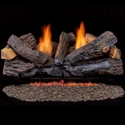 Ventless Dual Fuel Gas Log Set - 30 In. Berkshire Stacked Oak - Remote Control 22 Ventless Dual Fuel Gas Log Set - 30 In. Berkshire Stacked Oak - Remote Control -Fire Place Store duluth forge ventless gas fireplace logs 210052 c3 1000
