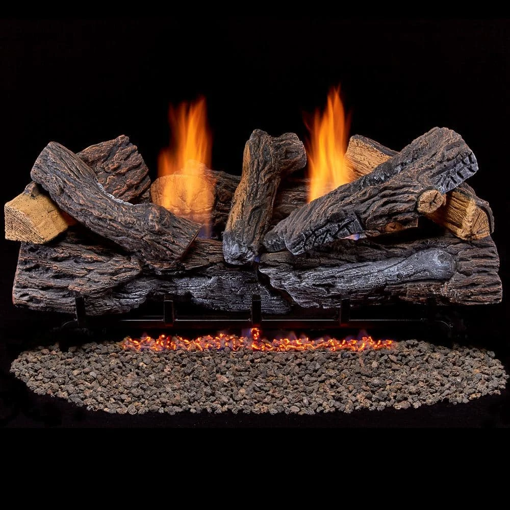 Ventless Dual Fuel Gas Log Set - 30 In. Berkshire Stacked Oak - Remote Control 8 Ventless Dual Fuel Gas Log Set - 30 In. Berkshire Stacked Oak - Remote Control - Image 8