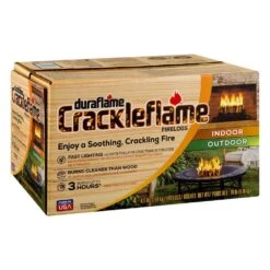 Crackleflame 4.5 Lb. Indoor/Outdoor Firelogs (4-Pack), 3 Hour Burn
