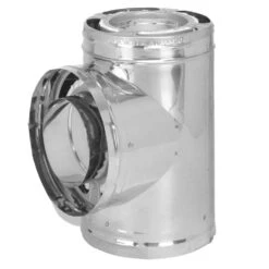 DuraPlus All-Fuel Chimney 6in. Diameter Tee With Cap, Stainless Steel