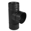 PelletVent For Multi-Fuel 4in. Diameter Single Tee With Clean-Out Tee Cap, Painted Black