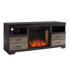 Southern Enterprises Moore 60 In. Alexa Enabled Electric Fireplace In Ebony And Burnt Oak 20 Southern Enterprises Moore 60 In. Alexa Enabled Electric Fireplace In Ebony And Burnt Oak -Fire Place Store ebony and burnt oak finish southern enterprises freestanding electric fireplaces hd014043 1f 1000