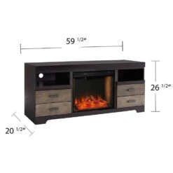 Southern Enterprises Moore 60 In. Alexa Enabled Electric Fireplace In Ebony And Burnt Oak 23 Southern Enterprises Moore 60 In. Alexa Enabled Electric Fireplace In Ebony And Burnt Oak -Fire Place Store ebony and burnt oak finish southern enterprises freestanding electric fireplaces hd014043 76 1000