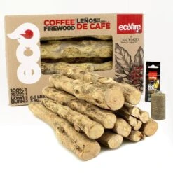 100% Natural Coffee Lump Fire Wood Solid Fuel And Free Fire Starters (2-Pack) -Fire Place Store ecofire firewood lcafe2 77 1000