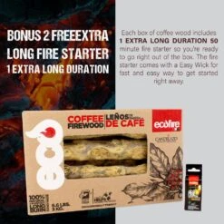 100% Natural Coffee Lump Fire Wood Solid Fuel And Free Fire Starters (2-Pack) -Fire Place Store ecofire firewood lcafe2 a0 1000