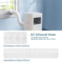 5.9 In. X 6.56 Ft. Insulated Flexible Duct, Exhaust Hose For Portable Air Conditioner, Exhaust Hose For Air Cooler -Fire Place Store edendirect flexible ductwork ac 2mhose ac 44 1000