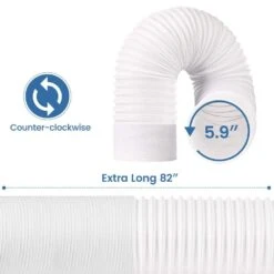 5.9 In. X 6.56 Ft. Insulated Flexible Duct, Exhaust Hose For Portable Air Conditioner, Exhaust Hose For Air Cooler -Fire Place Store edendirect flexible ductwork ac 2mhose ac 4f 1000