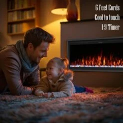 48 In. Smart Electric Recessed And Wall Mounted Fireplace With Remote In Black Fireplace Insert -Fire Place Store electric fireplace inserts bi48zpr01 76 1000