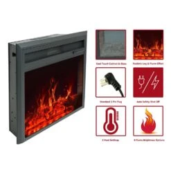 28 In. Direct Vent Electric Fireplace Insert With Infrared Remote -Fire Place Store electric fireplace inserts fsefitj23b2 4f 1000