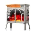 300 Sq. Ft. Electric Stove In White With Remote Control