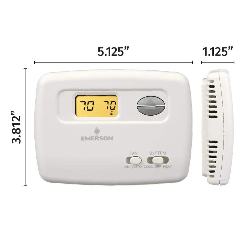 Emerson 70 Series Classic, Non-Programmable, Single Stage (1H/1C) Thermostat 3 Emerson 70 Series Classic, Non-Programmable, Single Stage (1H/1C) Thermostat - Image 3
