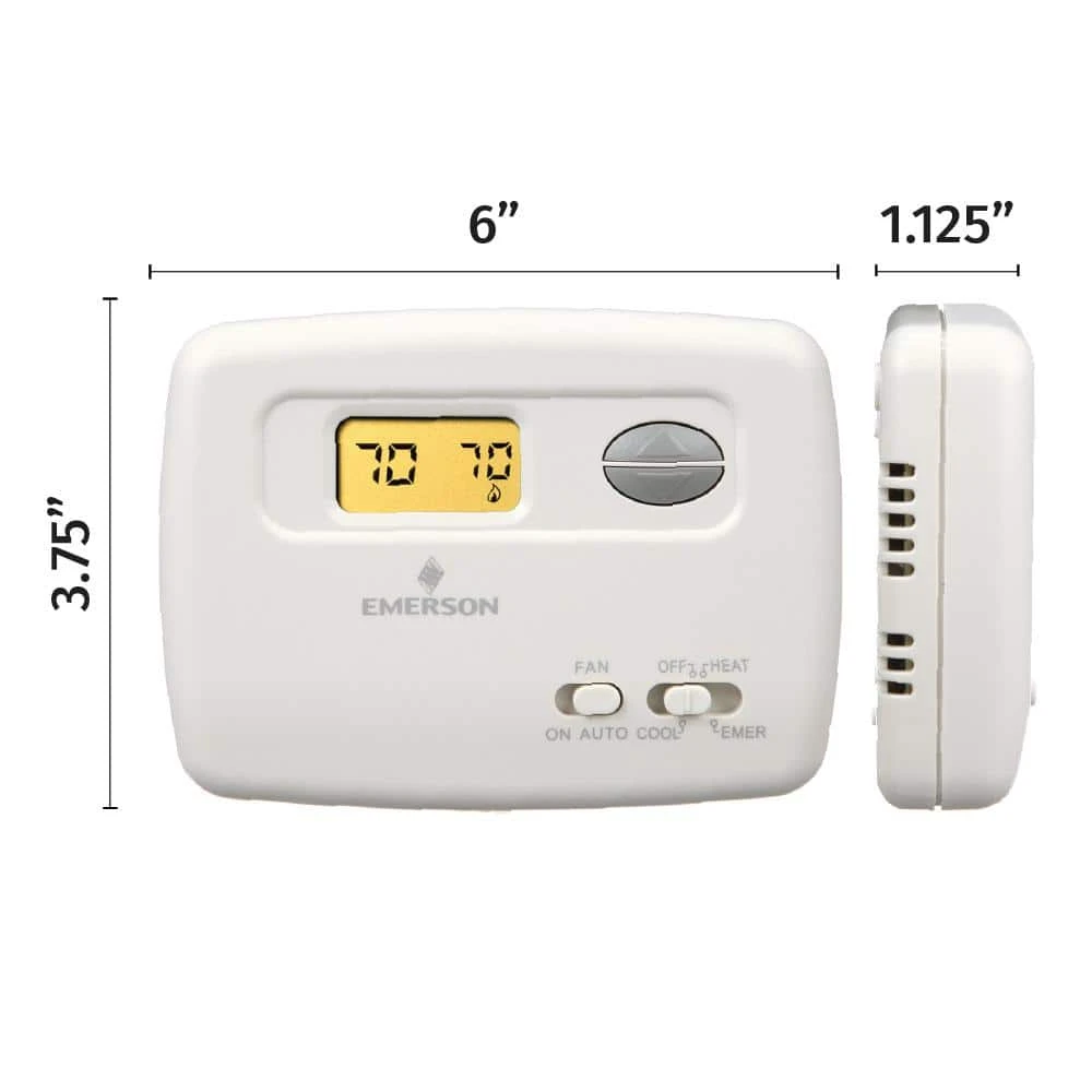 Emerson 70 Series Classic, Non-Programmable, Heat Pump (2H/1C) Thermostat 3 Emerson 70 Series Classic, Non-Programmable, Heat Pump (2H/1C) Thermostat - Image 3