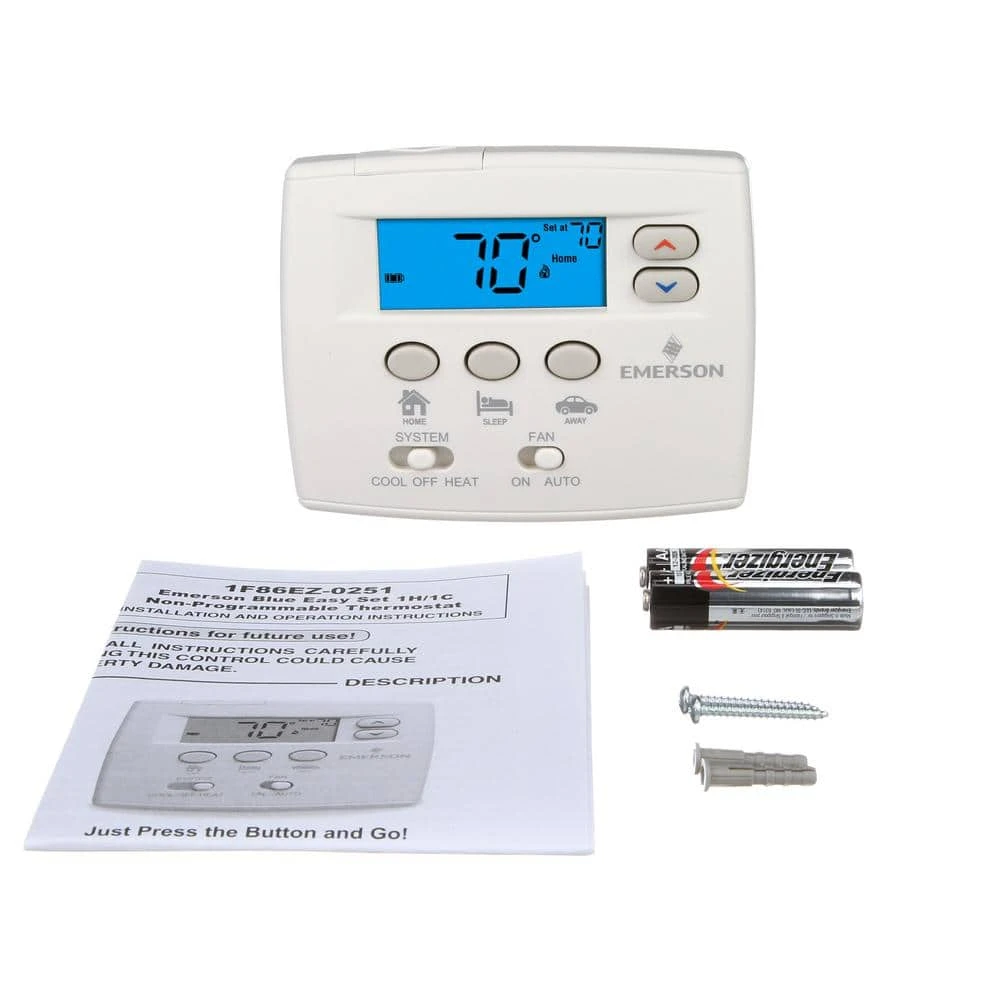 Emerson 80 Series Blue, Non-Programmable, Single Stage (1H/1C) Easy Set Thermostat 4 Emerson 80 Series Blue, Non-Programmable, Single Stage (1H/1C) Easy Set Thermostat - Image 4