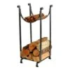 Handcrafted Sling Firewood Rack Hammered Steel