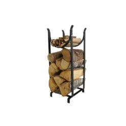 Handcrafted Hearthside Wood Rack Black