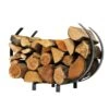 Handcrafted Indoor/Outdoor Large U Shaped Firewood Rack Hammered Steel