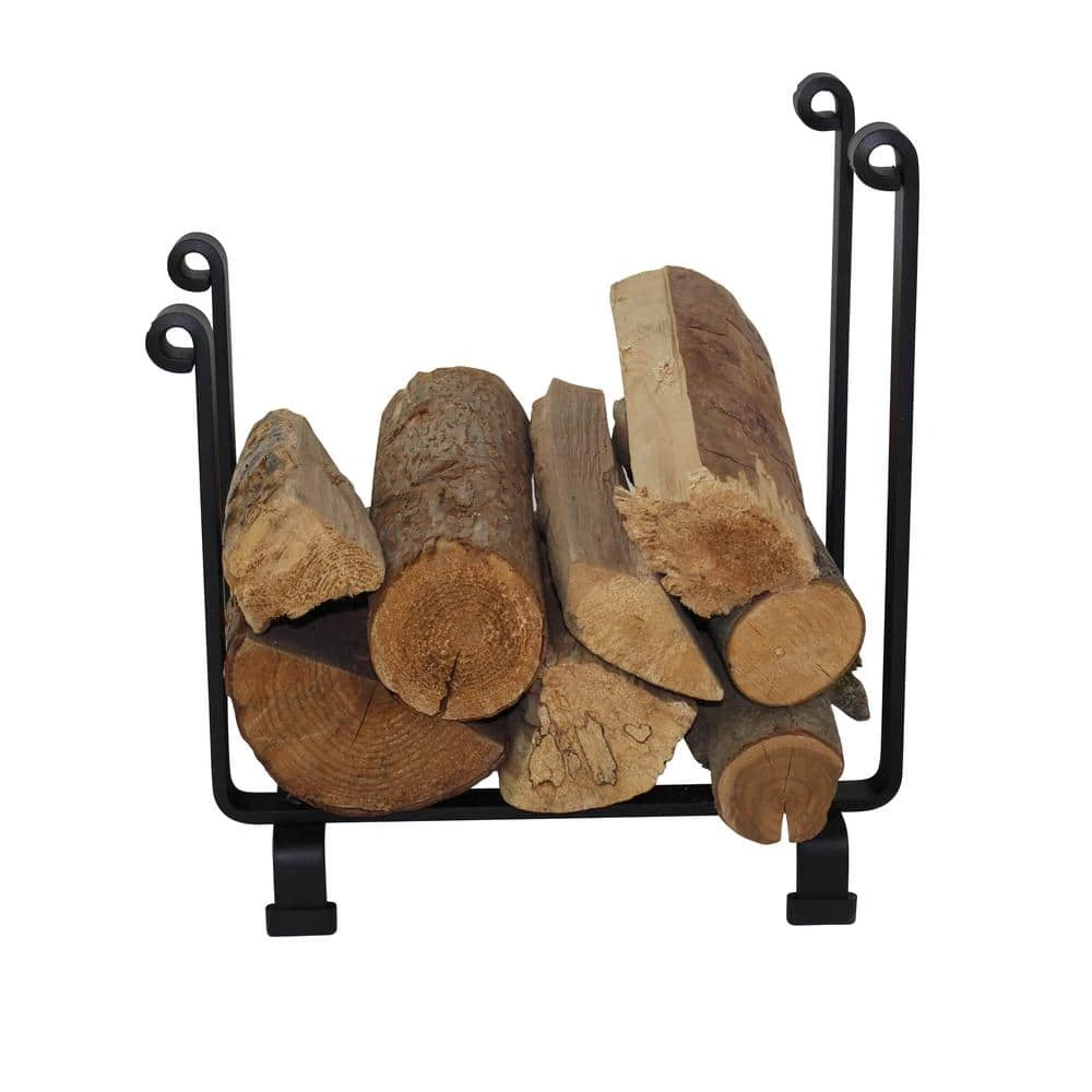 Handcrafted Indoor/Outdoor Hearth Firewood Rack Black 1 Handcrafted Indoor/Outdoor Hearth Firewood Rack Black