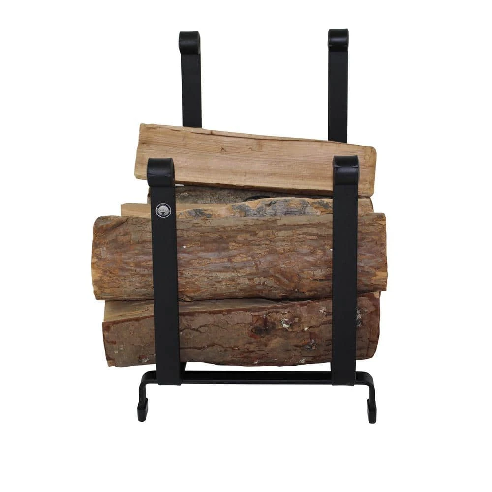Handcrafted Indoor/Outdoor Hearth Firewood Rack Black 2 Handcrafted Indoor/Outdoor Hearth Firewood Rack Black - Image 2