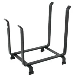 Handcrafted Hearthside Log Holder, Short Black